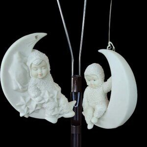Dept. 56 Set of - Two Snow Babies Ornaments - "Moon Beams" & "Rock-A-Bye Baby"